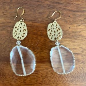 Gold costume dangle earrings